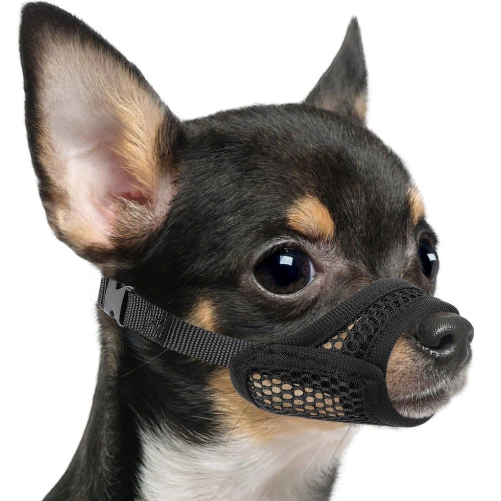 Máscara de focinheira para cães de estimação, anti-mastigação, anti-ronco, anti-mordida, malha respirável para cães pequ