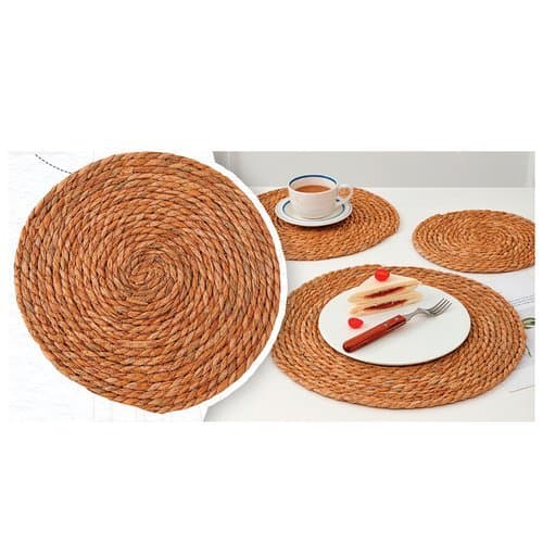 Descanso Mesa Circular Rústico Proteção Superfície Decoração 38cm