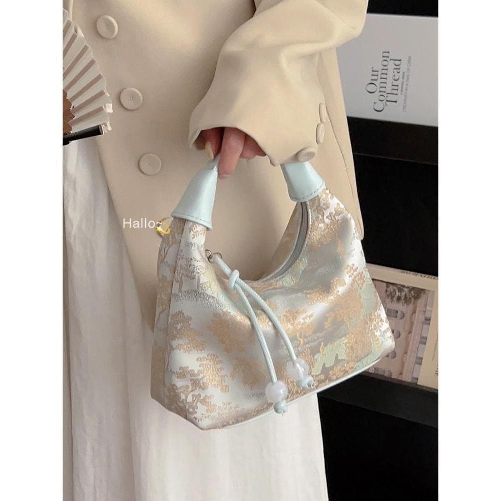 Bolsa feminina de seda bordada estilo chinês, nova bolsa transversal de verão 2026, bolsa de mão estilo e novo es