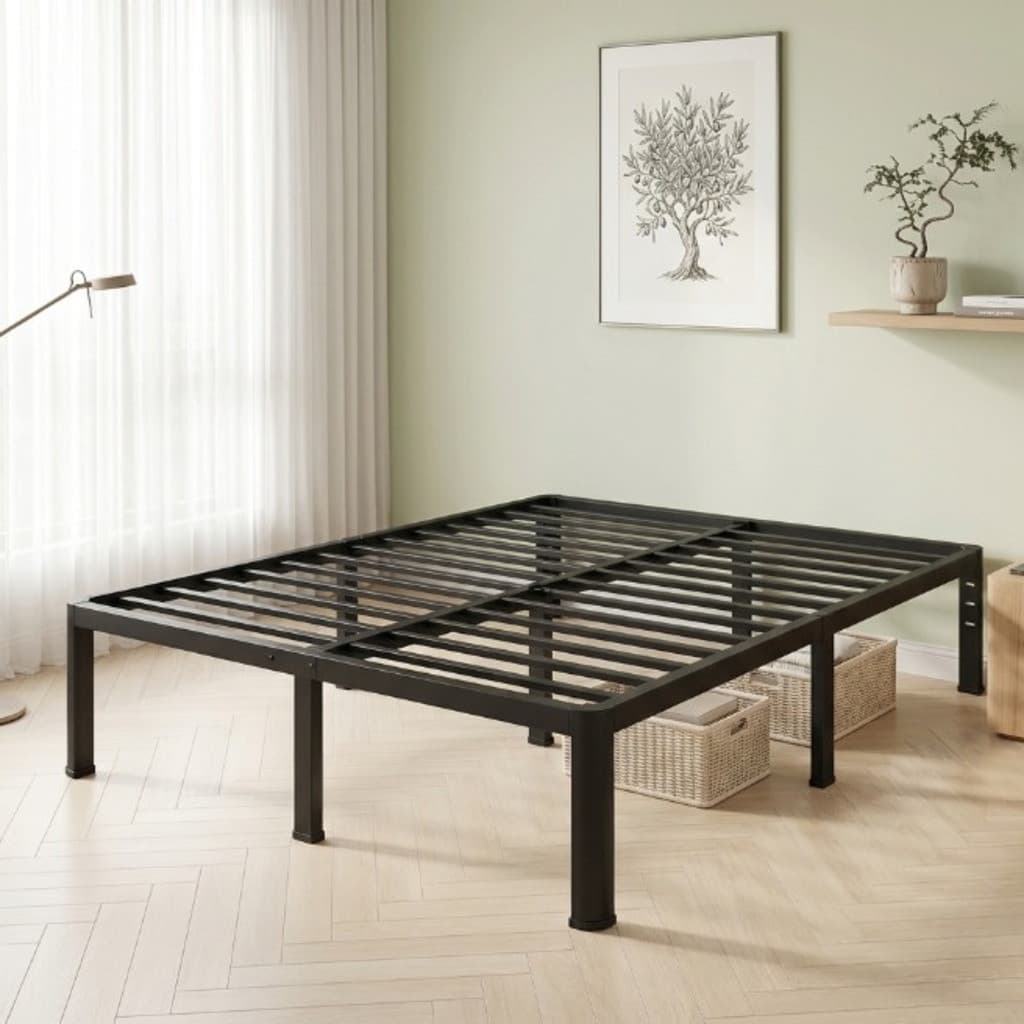 Base de Metal para Cama Casal Dobrável com Estrutura Reforçada e Ripas de Aço Dibea
