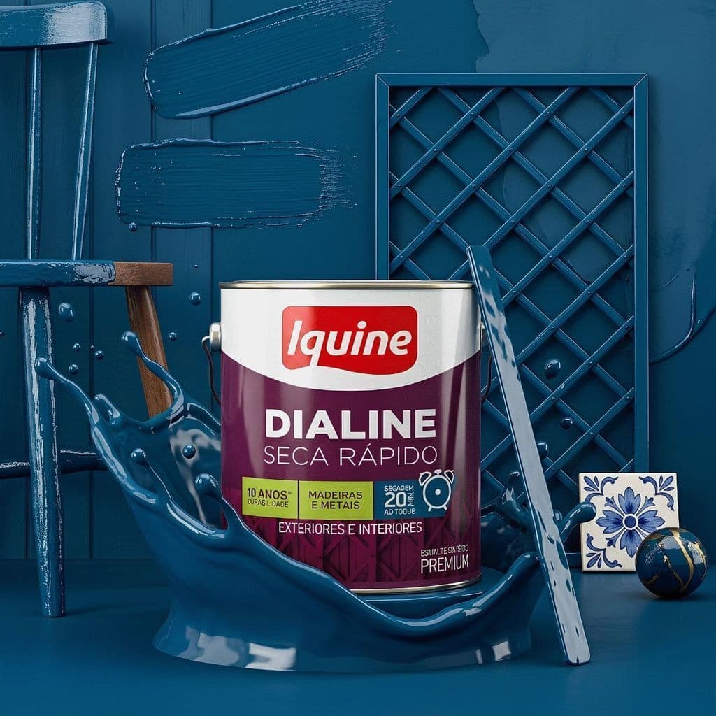 Tinta Esmalte Sintético Dialine Azul Mar 750ml Alta Durabilidade
