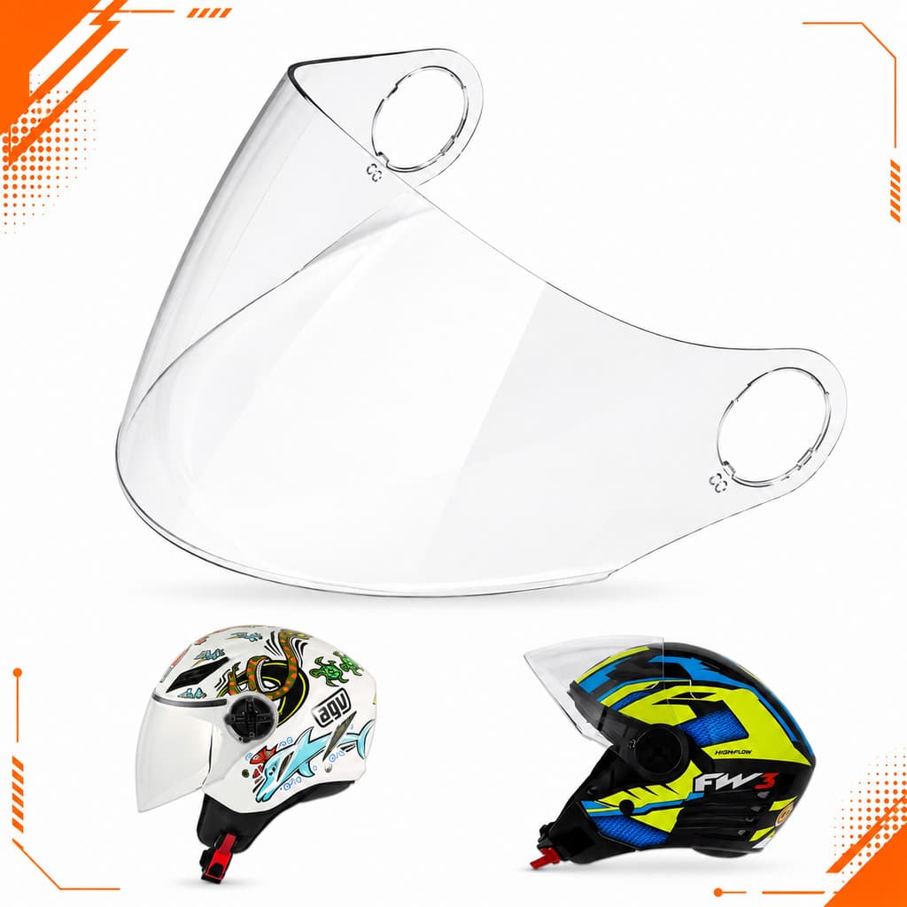 Viseira CapaceteFW3 X AGV Blade Open Cristal Fumê FCompatível Proteção UV 2mm Termoformada Fácil Instalação Resistente