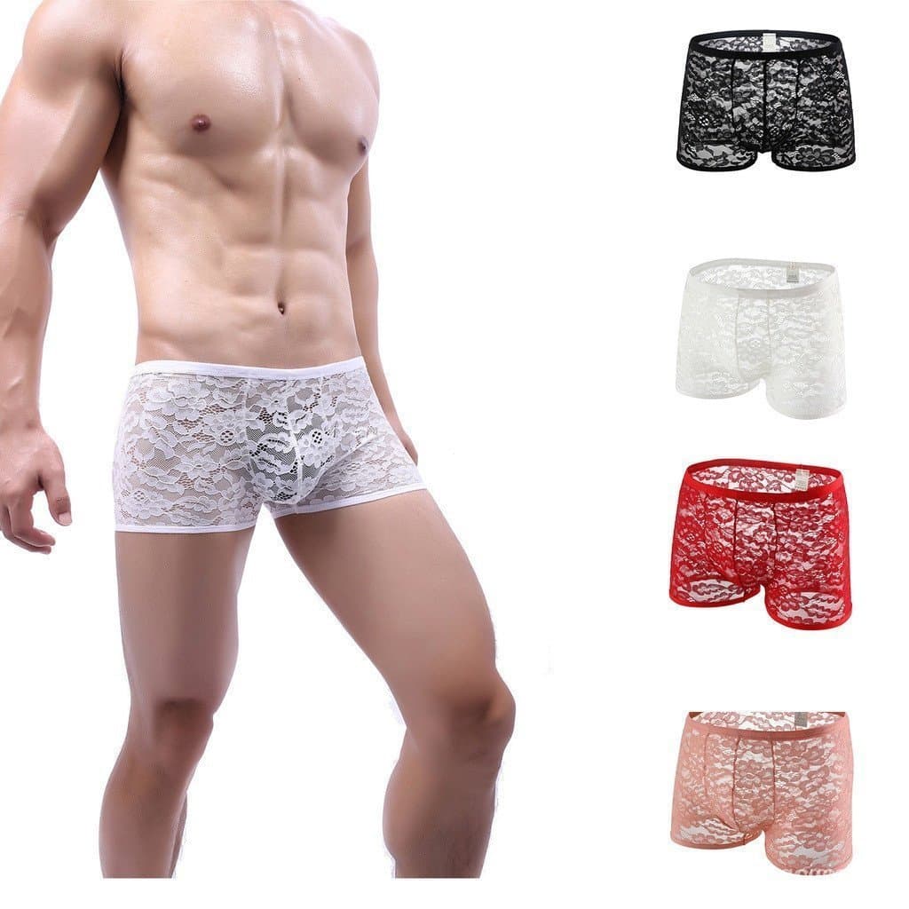 Cuecas Boxer Masculinas com Acabamento em Renda HD6E 7SOZ