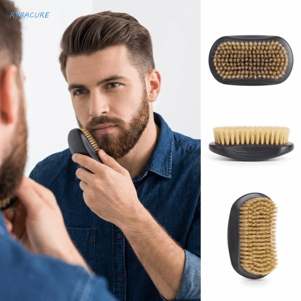 Escova De Cerdas De Javali RYBACURE , Barba Naturais Sintéticas Cabelo Densas