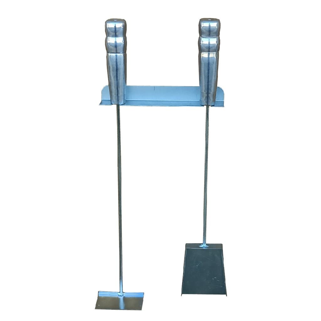 Kit Limpeza para Churrasqueira Pá e Rastelo 49 cm com Suporte de Parede