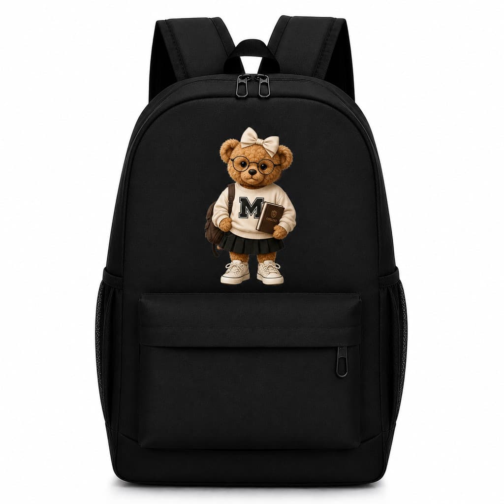 Mochila Escolar Feminina Ursinhos Infantil Com Alça 2 bolso Lateral