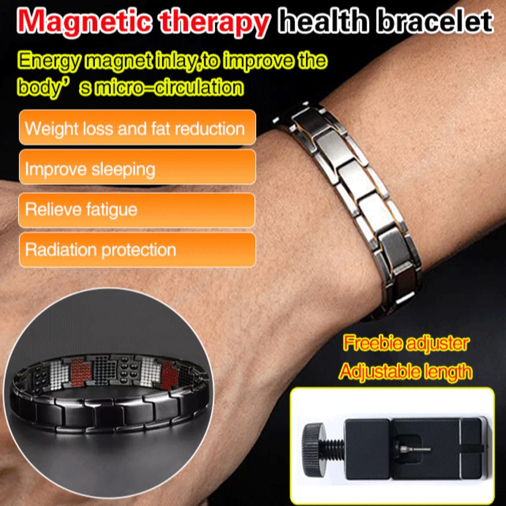 【Design Elegante e Terapêutico】✨Pulseira de Terapia Magnética Multiponto/Ponto Duplo Hexagonal/Coração/Pedra em Formato