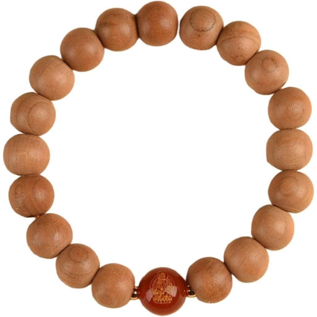 Pulseira de Madeira de Pêssego para Mulheres, Nova Pulseira de Meditação em Estilo Chinês, Amuleto Budista de Contas par