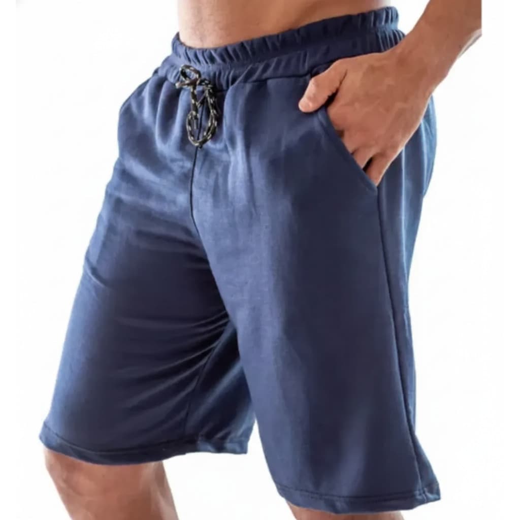 Bermuda Moletom Masculina Sem Estampa Short Algodão E Poliéster Premium Reforçado Envio Imediato
