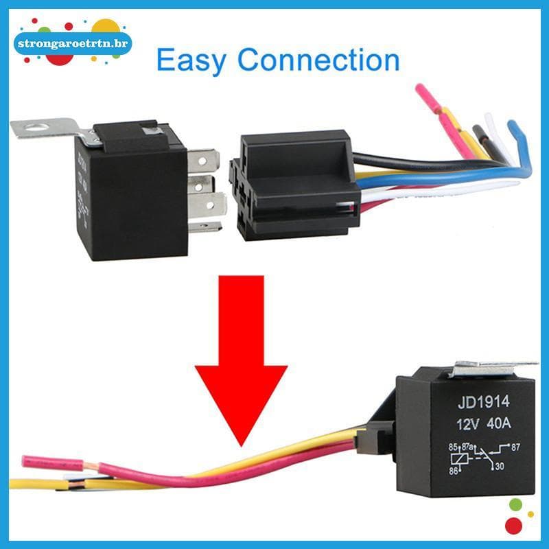 strongaroetrtn Relé Automotivo À Prova D'água 12V 5Pin 40A De Carro Com Soet br