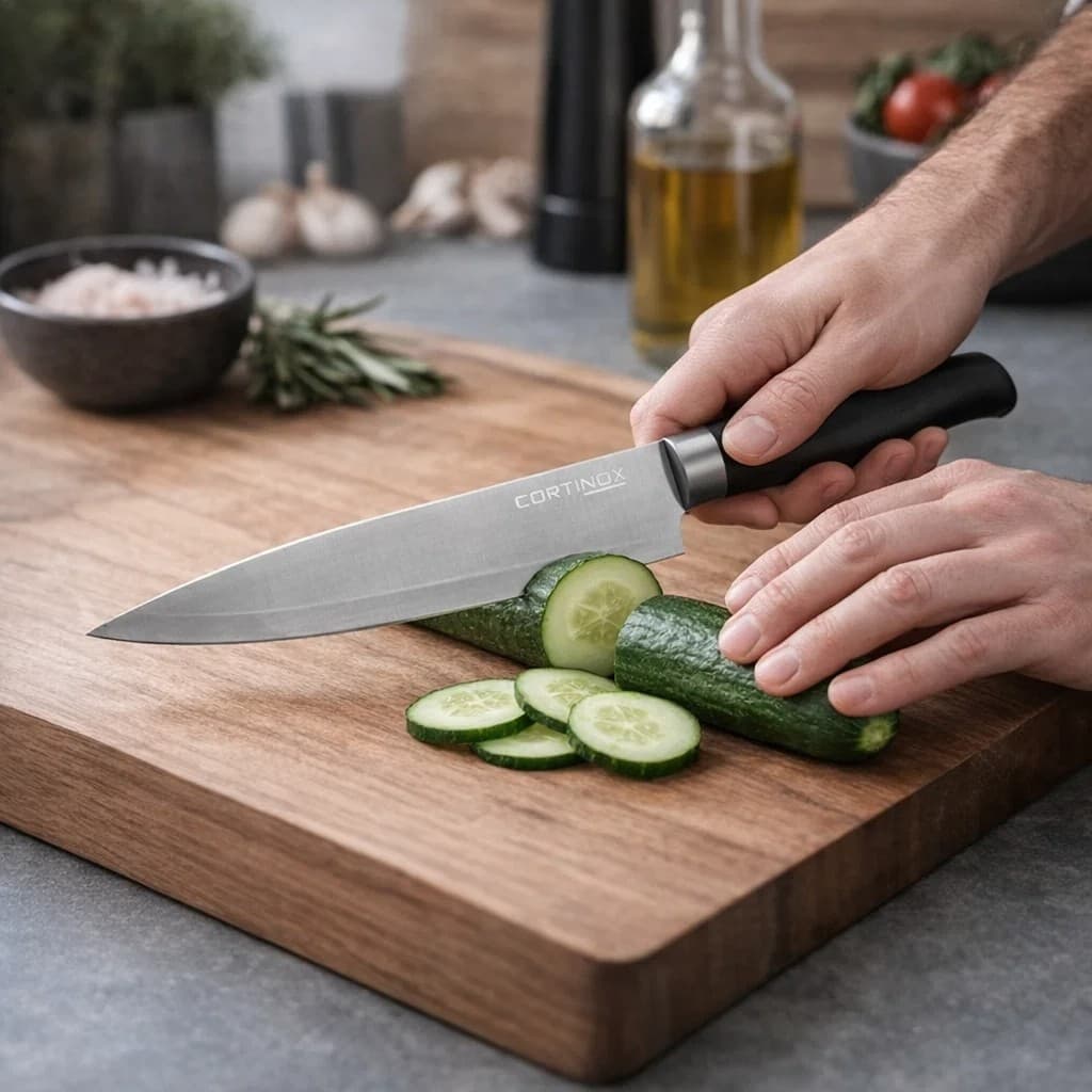 Faca Chef Lâmina 33cm Corte Preciso Aço Inox Resistente Cabo Ergonômico Design Elegante