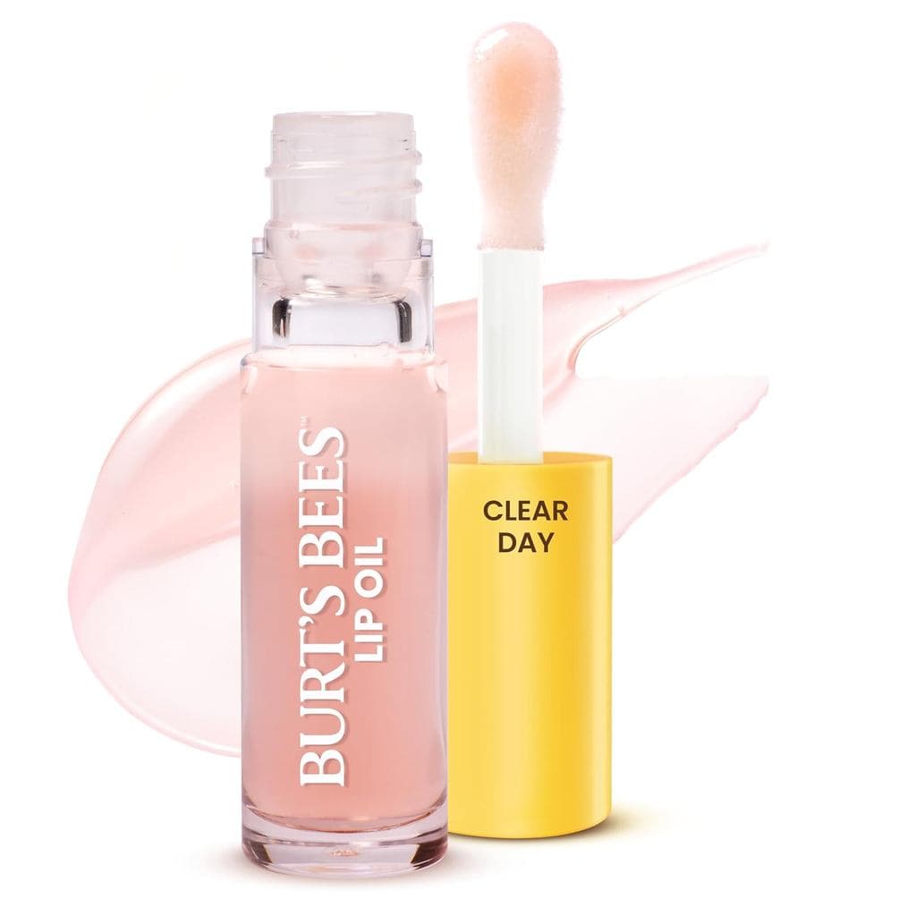 Burt's Bees Lip Oil Clear Day, Hidratação Instantânea, Nutre e Suaviza os Lábios, Sem Corante, Acabamento de Alto Brilho