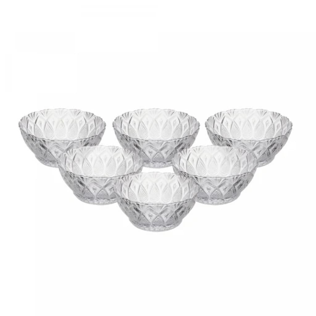 Jogo 6 Bowls de Vidro Lyor King 10x4,5cm Tigelas Kit para Sobremesa Molhos e Petiscos