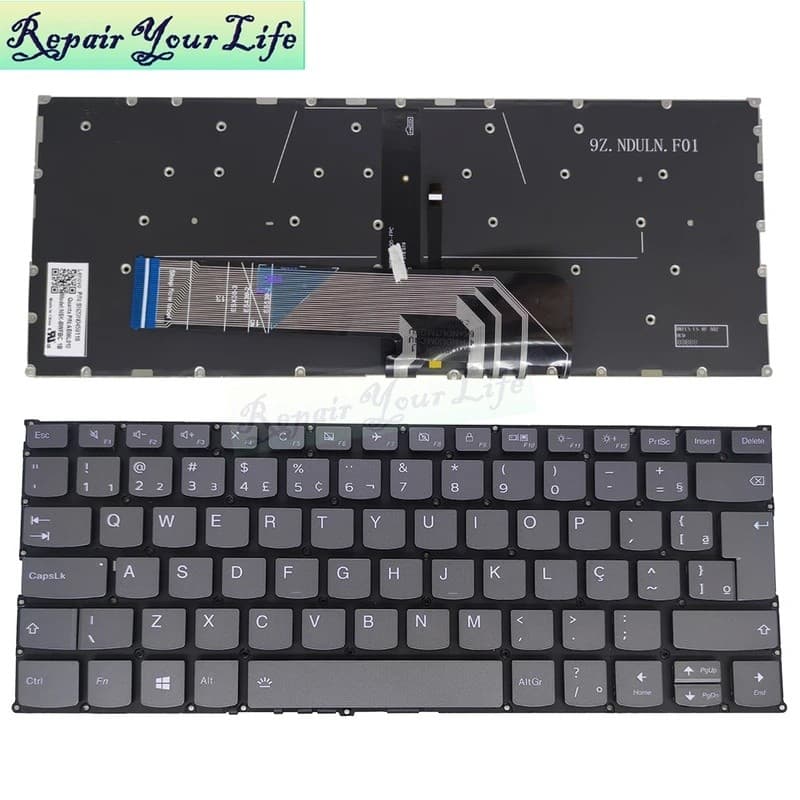 Reino Unido Francês Espanhol Brasil Teclado Retroiluminado Para Lenovo IdeaPad C340 14 C340 14API 14IWL C740-14IML 730-1