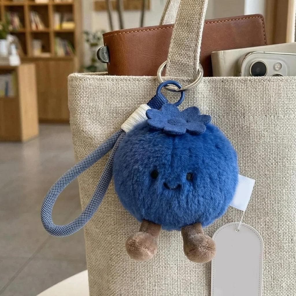 Simulação Mirtilo Boneca Pelúcia Chaveiro Saco Encantos Dos Desenhos Animados Pingente De Frutas Para Crianças Presentes