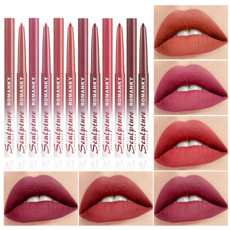Batom delineador labial fosco à prova d'água fácil de colorir