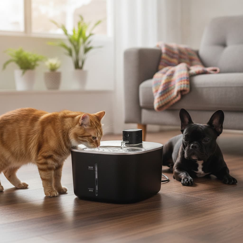 Fonte Bebedouro Pet Automático Inox Sem Fio Bivolt Cães Gatos Higiênica Silenciosa