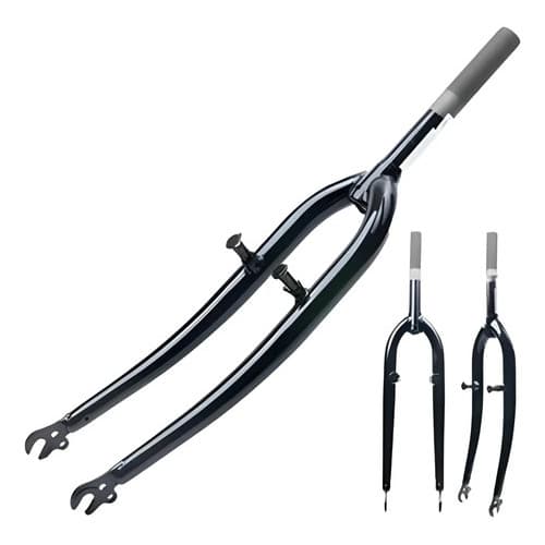Garfo Rígido 700c 29 Aço Preto Logan Fk004 Standard Rosca Pivô 28,6mm Fixa Urbana MTB