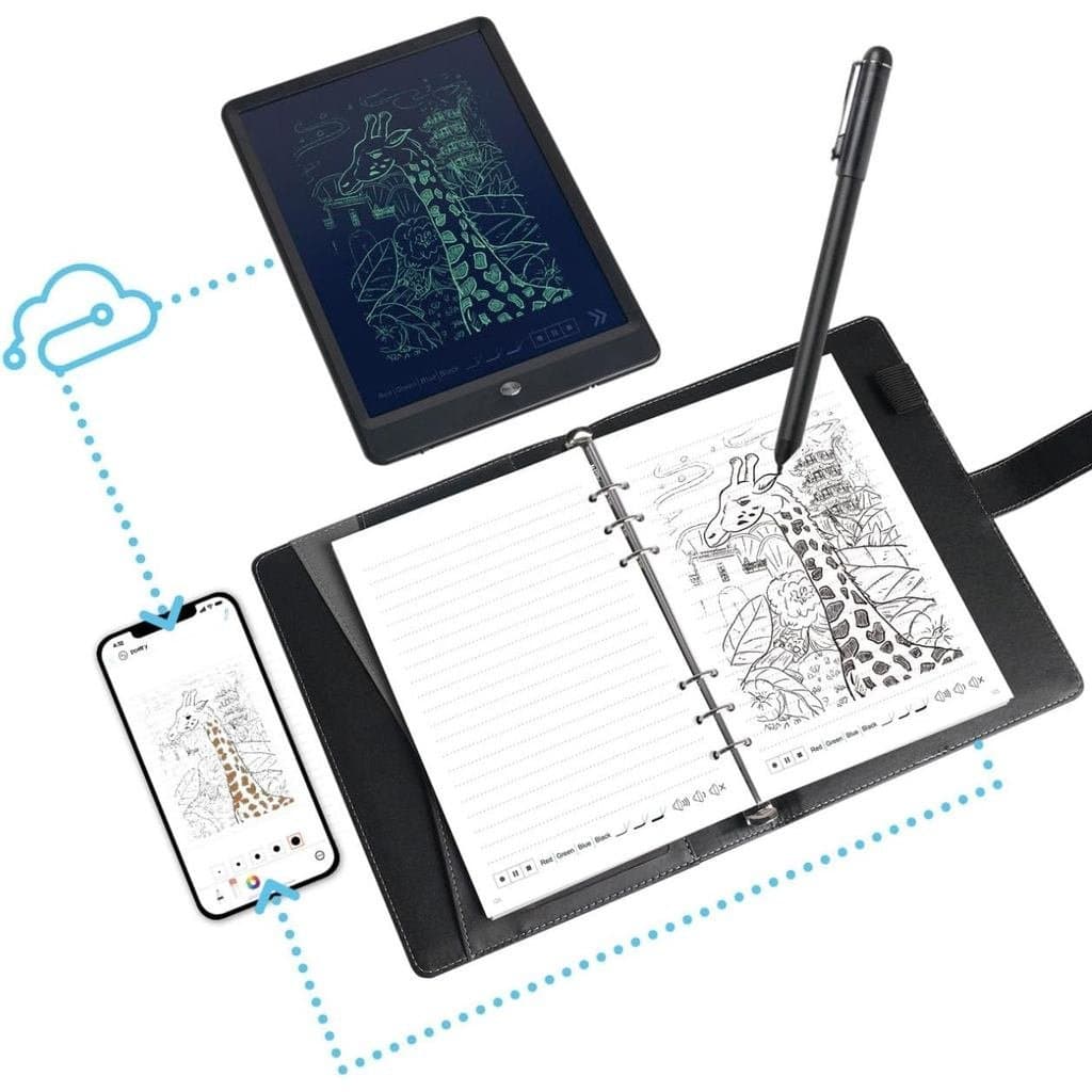 Conjunto de Escrita Ophaya 2 em 1 com Caneta Digital Inteligente, Inclui Caneta Inteligente, Caderno, Uso com o Aplicati