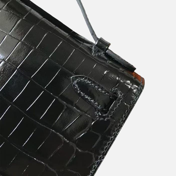 Polaroid 22cm Kaidai Crocodilo Padrão Camada Única Couro Senhoras Cross-Body Luxo Portátil Bolsa Casual
