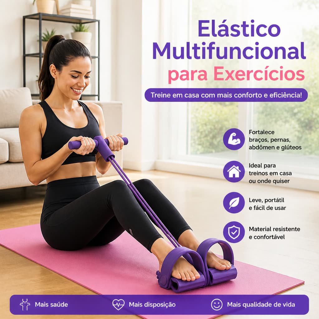 Elástico Extensor de Exercícios Pull Reducer Multi Função Academia Em Casa Uso Profissional