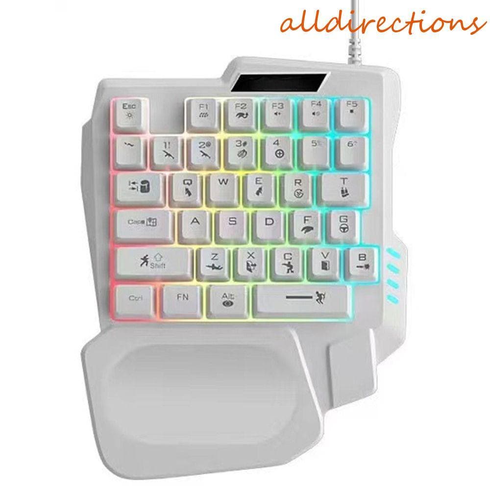 Teclado ALLDIRECTIONS De Uma Mão , Luminoso Ultrafino De Única , Mini