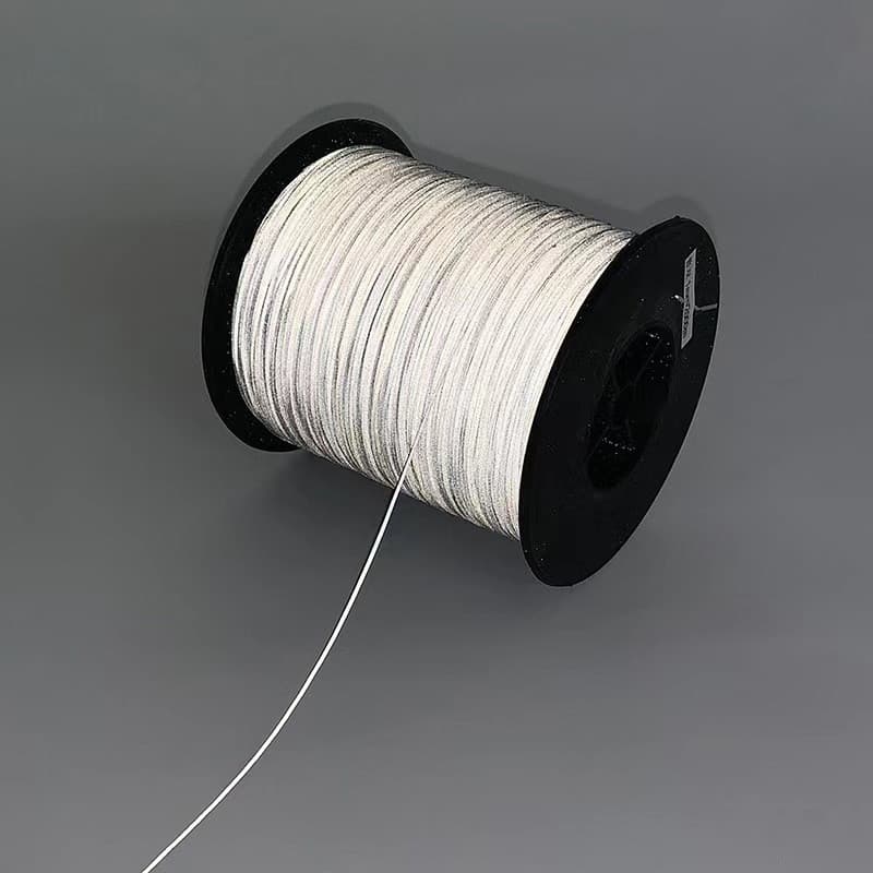 Fio de costura refletivo 0,5mm 1mm 2mm, fio refletivo para bordado e bordado computadorizado.