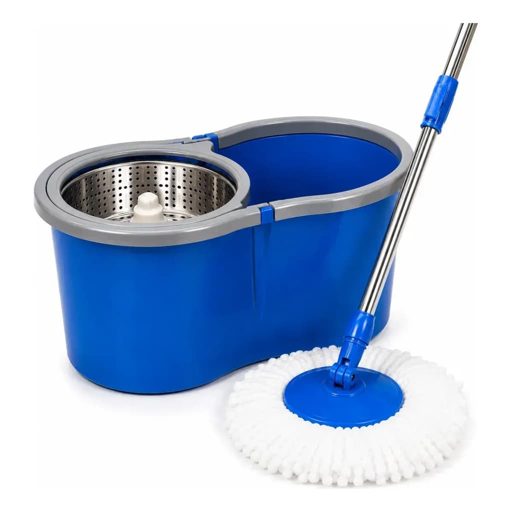 Mop Esfregão Giratório 8L com Cesto de Aço Inox 360°