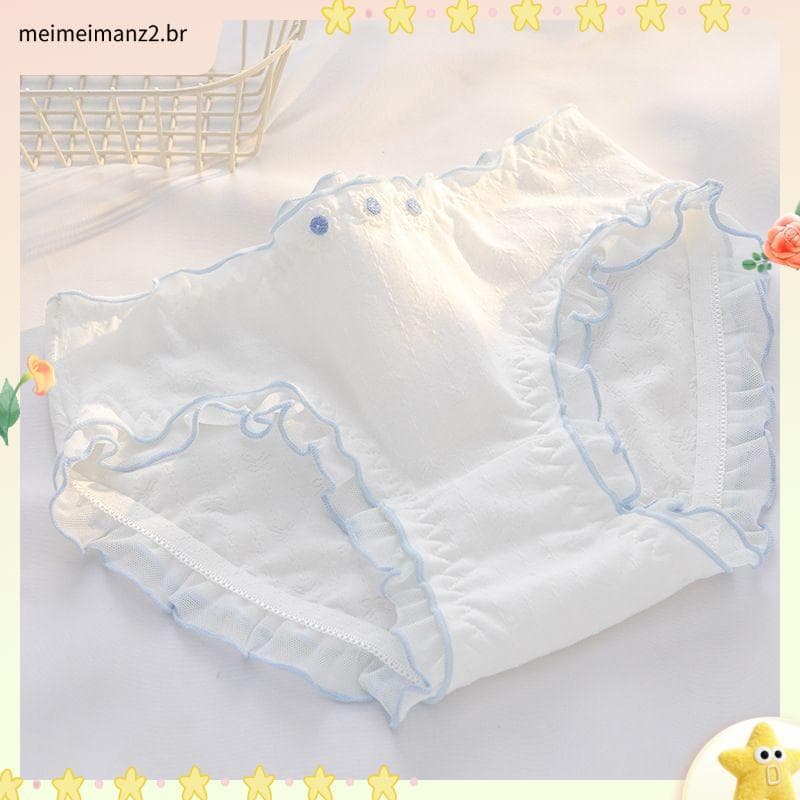 Senhoras roupa interior feminina estudante bonito menina roupa interior alongada 10A antibacteriano puro algodão virilha