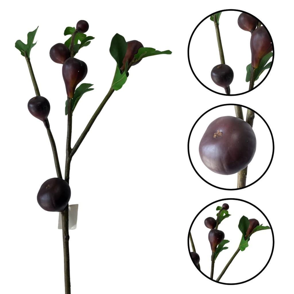 Galho Artificial Figo Roxo x5 88cm