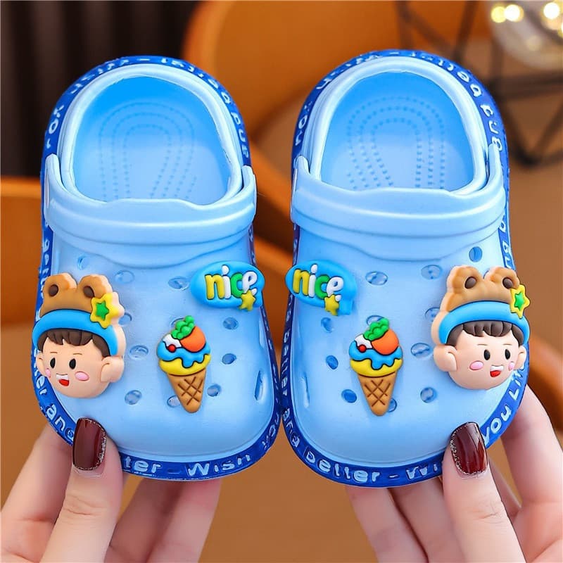 Chinelos Infantis, Sandálias para Meninos e Meninas, Sapatos de Praia Antiderrapantes com Desenhos de Desenhos Animados