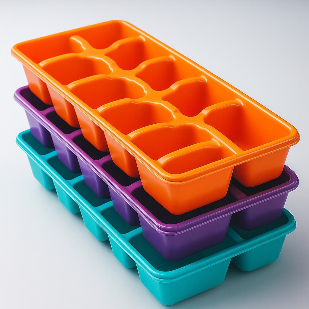 Kit 10 Formas de Gelo Coloridas Plástico para Geladeira Freezer Sucos Bebida Forminha Cores Sortidas