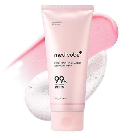 Medicube PDRN Marshmallow Whip Cleanser |     Espuma de limpeza facial. Espuma de limpeza facial para cuidado dos poros