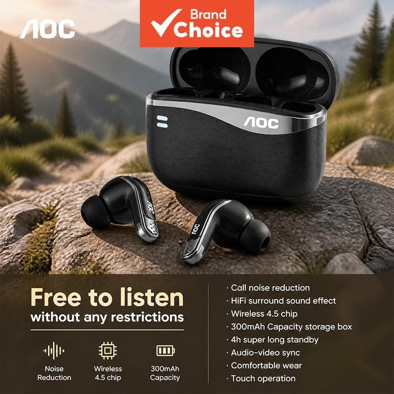 AOC ACT4625 Fones de Ouvido Dupla Conexão: Fones de Ouvido Sem Fio Bluetooth 5.4 / Conexão 2.4G para Jogos, Fone Estéreo
