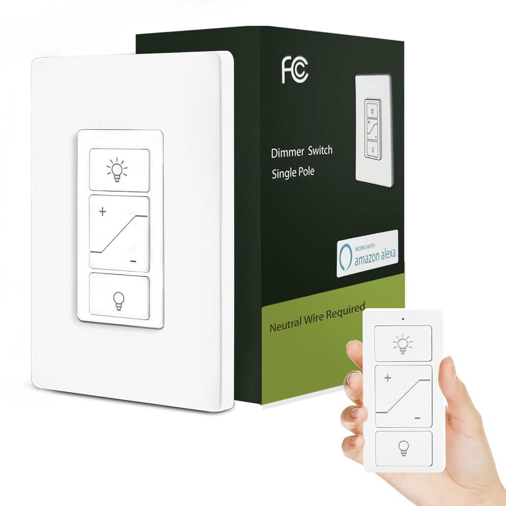 Interruptor Dimmer com Controle Remoto Sem Fio, Interruptor de Luz Dimmer, Interruptor de Luz Inteligente de Polo Único
