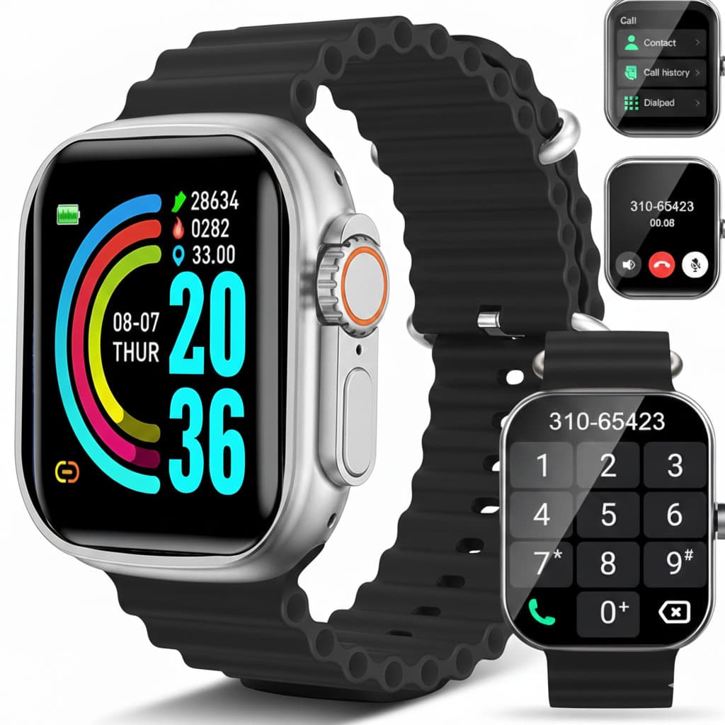 Relógio Smartwatch T10 Ultra 2 Big Preto Display 2.19 55mm Inteligente Bluetooth Esportivo
