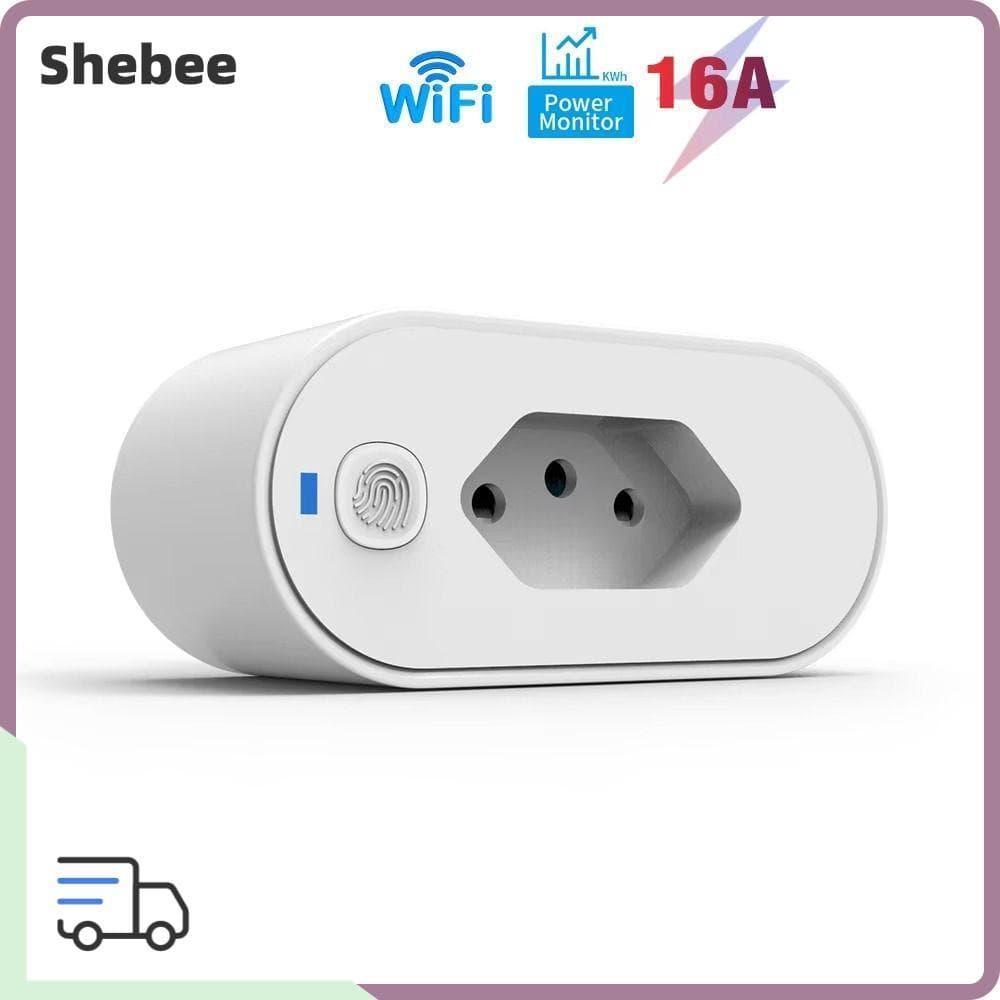 Adaptador De Tomada Inteligente LUCKY-SHEBEE , Conectividade Tuya WiFi Child Lock Brasil Smart Plug , Monitoramento De E