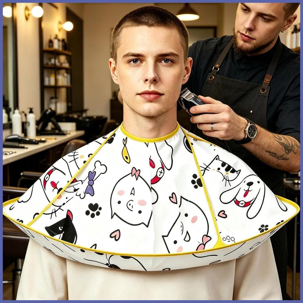 Capa De Corte De Cabelo Guarda-Chuva Dobrável Reutilizável Avental Doméstico Para Groomers Mulheres Homens Adolescentes