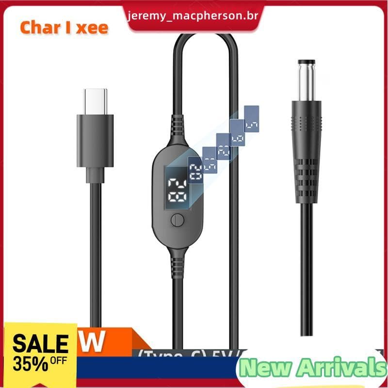 Cabo De Alimentação USB C Para DC 140W Type A 28V 5A Adaptador De Tensão Ajustável Conector Roteador De Laptop