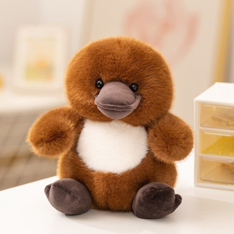 Super macio toque dos desenhos animados simulação ornitorrinco boneca brinquedo de pelúcia pequeno pato boneca crianças