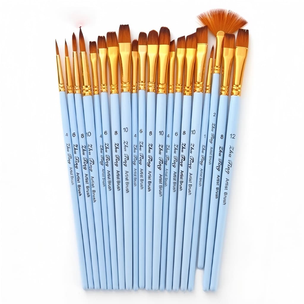Kit com 10/12/20/25 Pincéis artísticos para pintura cerdas macias, aquarela, guache, pintura a óleo, acrílico