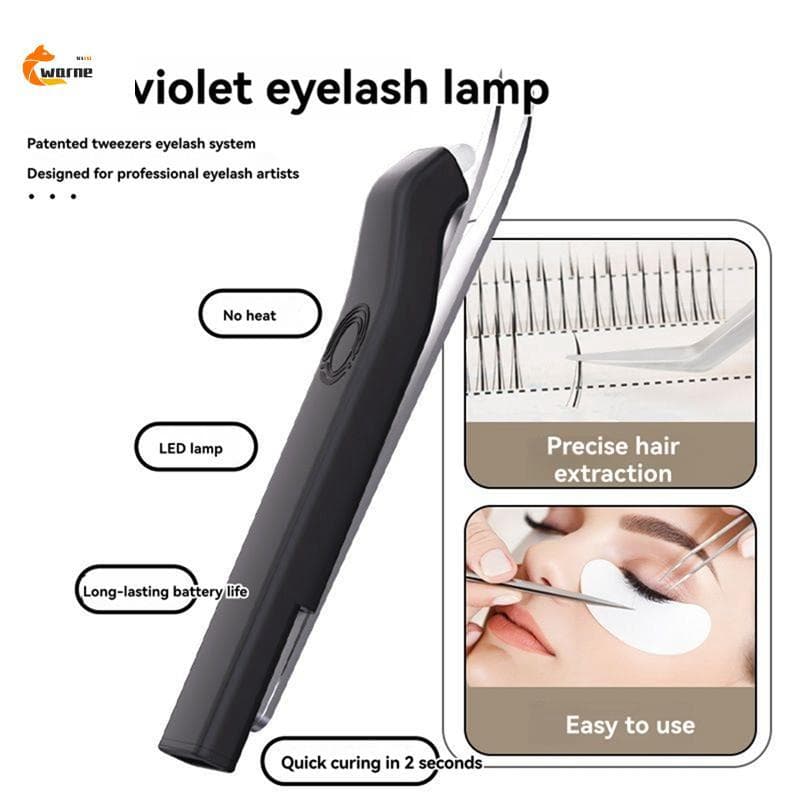 Pinça De Cílios Portátil Com Luz Led Extensão Lâmpada UV Lash Cola Em Pinças Plugue Da Ue warner_herty.br