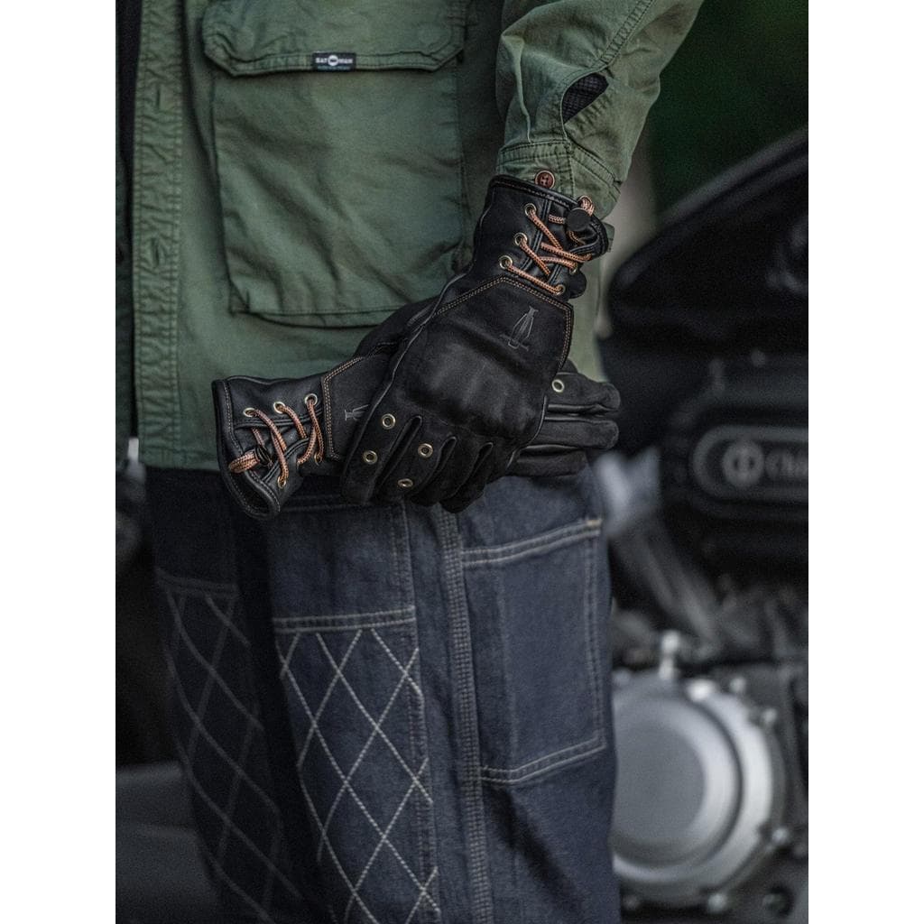 Retro luvas da motocicleta motocicleta outono inverno das mulheres dos homens resistente ao choque à prova de vento pilo