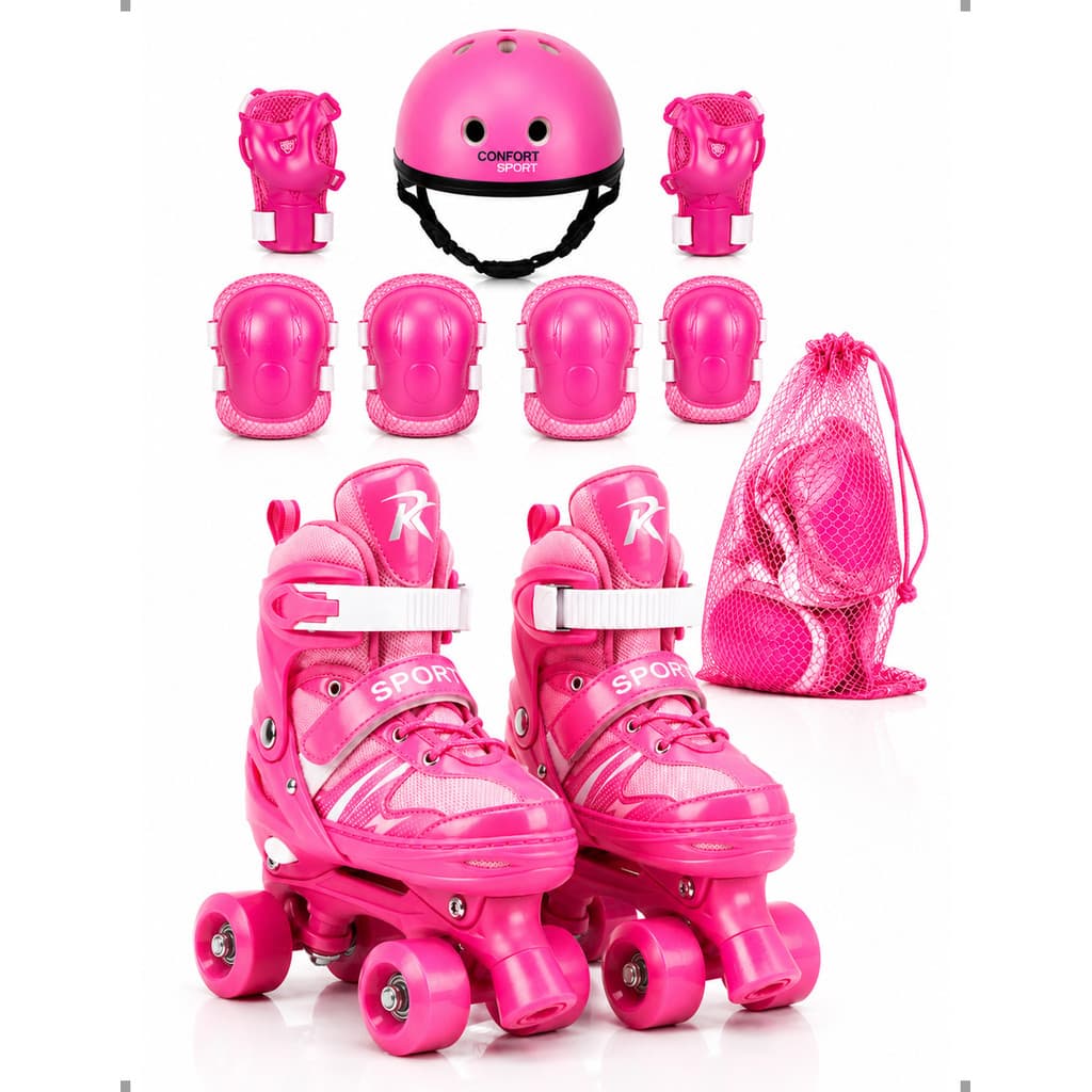 Kit Proteção  Patins Rosa