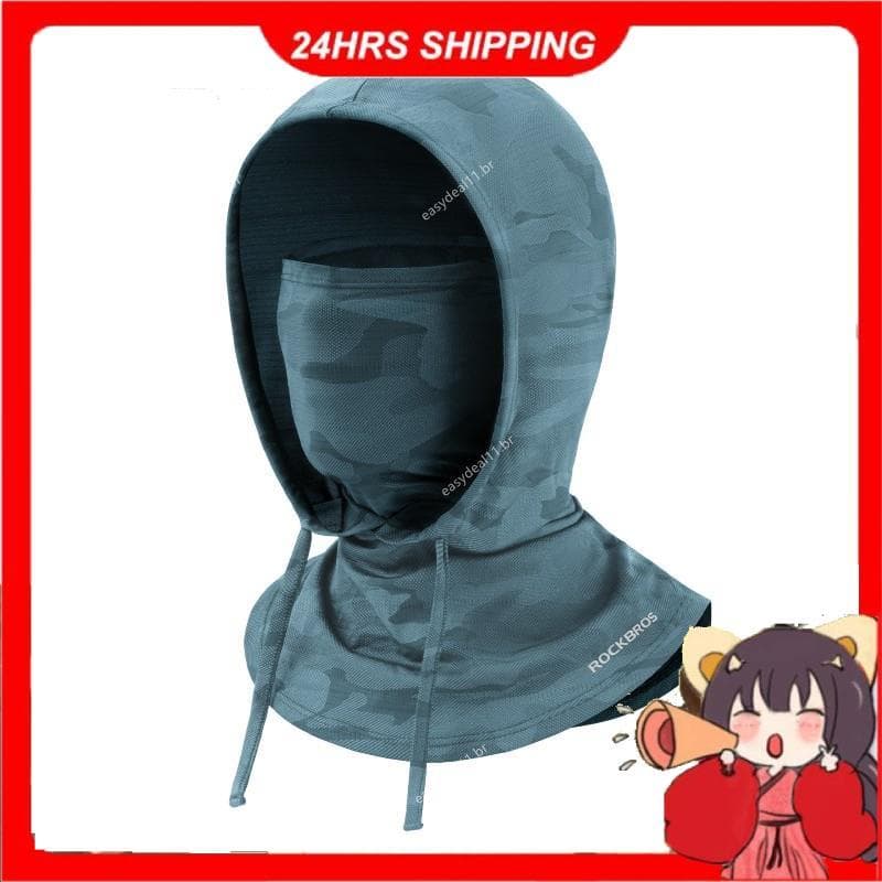 Proteção Solar De Seda Gelo Ciclismo Capa Facial Completa Máscara Resfriamento Pescoço Gaiter Rosto Respirável Para Moto