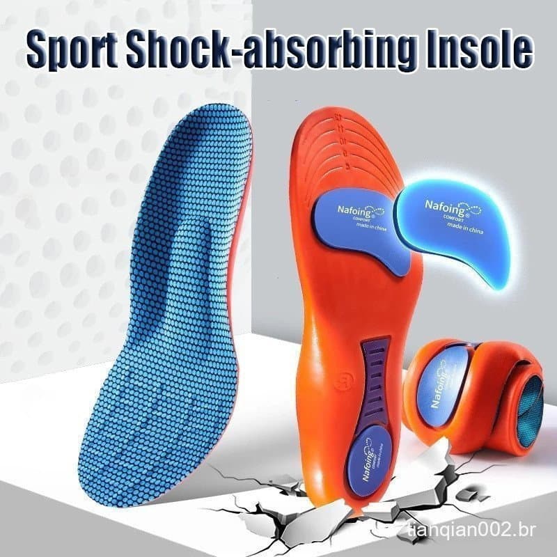 Palmilhas ortopédicas macias e confortáveis, com absorção de impacto, suporte para o arco plantar, espuma respirável e f
