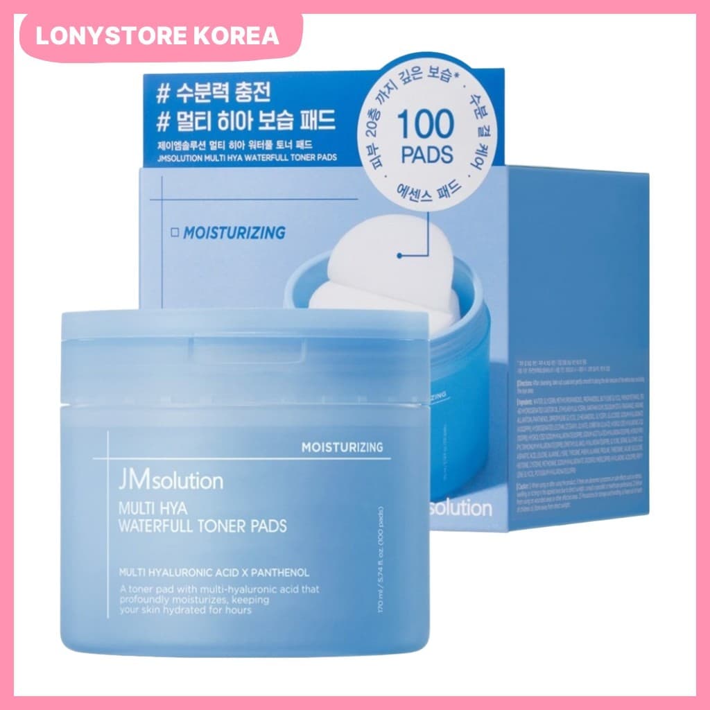 [jmsolution] Almofadas De Toner Multi Hya Waterfull , 170ml , 100/Coreanas/Aumento De Umidade Da LONYSTORE