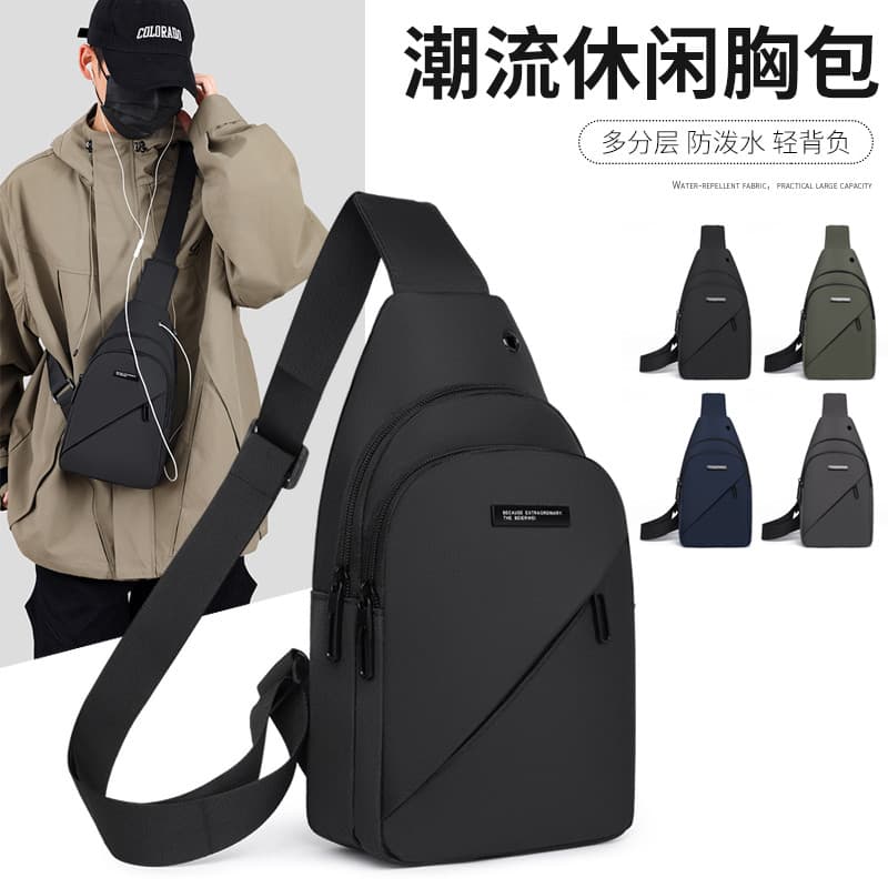 Bolsa de peito masculina 2025 novo estilo na moda versão coreana Casual impermeável Oxford pano de um ombro Cross-corpo