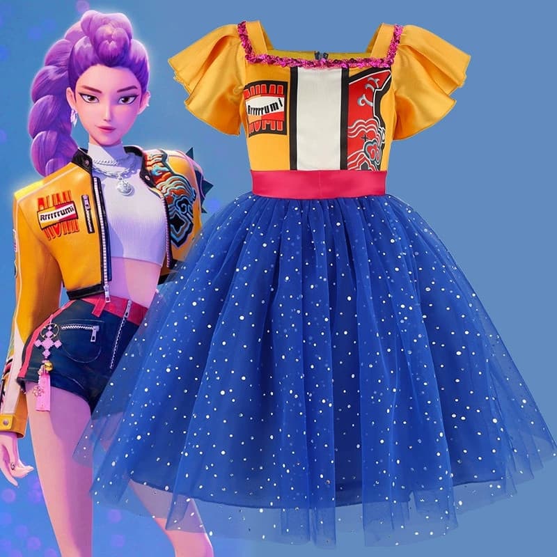 Conjuntos de Roupas Sem Mangas para Cosplay de Filmes para Meninas, Moda, 3 Peças, Fantasia para Festa de Halloween, 4-1