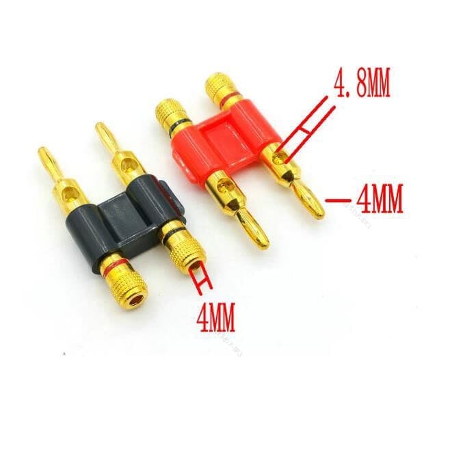 Conector Banana De Fileira Dupla 4mm , Adaptador De Alto-Falante Banhado A Ouro , De Áudio De Duas Posições , Plugue Cru